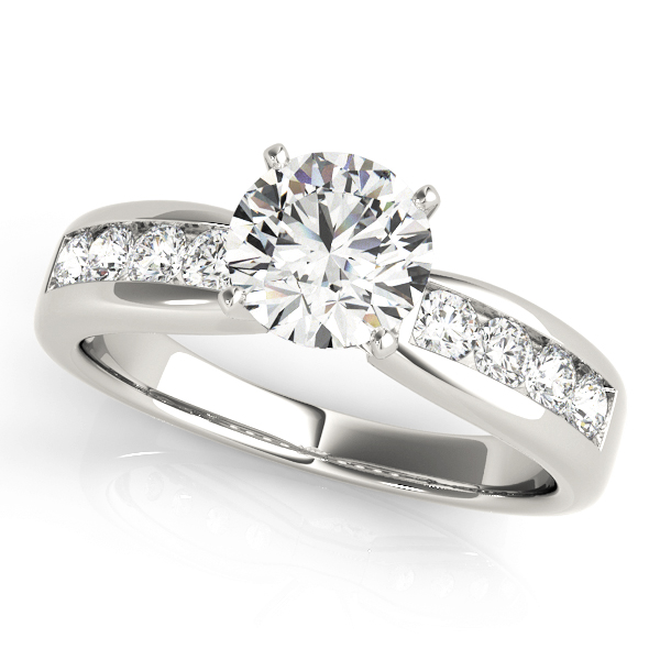 Single Row Channel Set Engagement Ring
