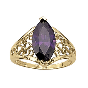 Vintage Filigree Marquise Color Ring