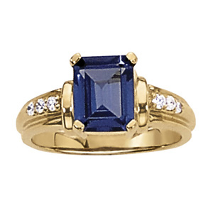 Single Row Emerald Color Ring