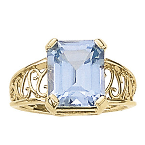 Vintage Filigree Emerald Color Ring