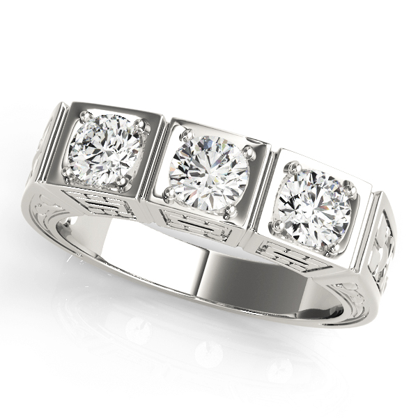 3-Stone Cluster Prong Engagement Ring