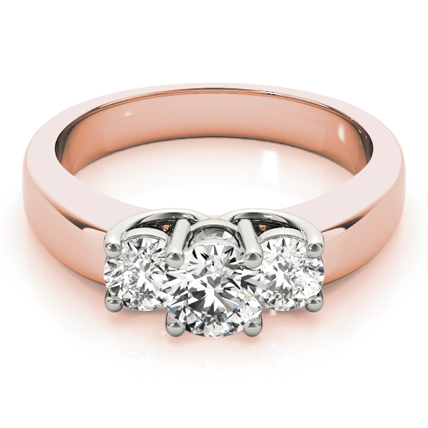 The Olive Three-Stone Engagement Ring, front view