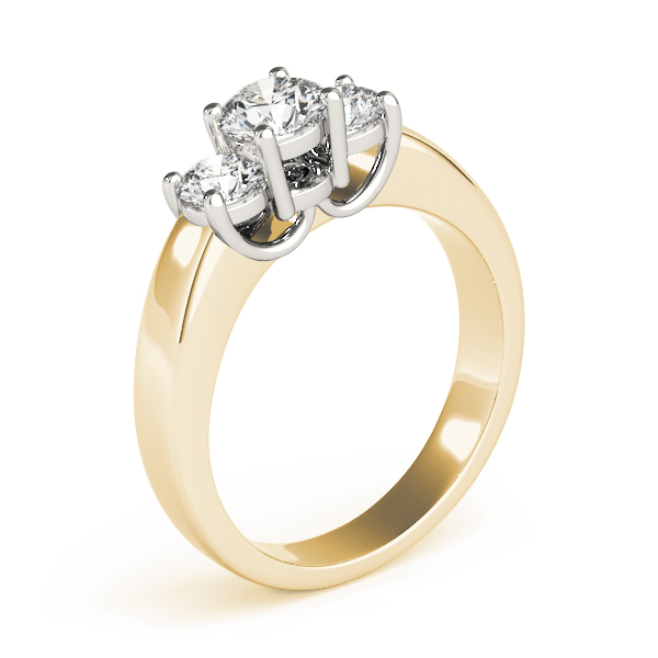 The Olive Three-Stone Engagement Ring, side view