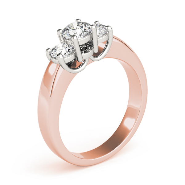 The Olive Three-Stone Engagement Ring, side view
