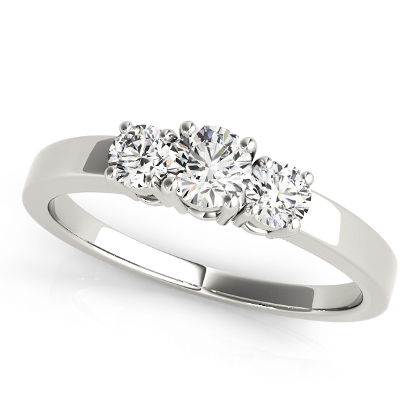 3-Stone Round Prong Set Engagement Rings