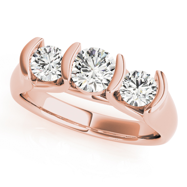 The Dorothea Three-Stone Engagement Ring, front view