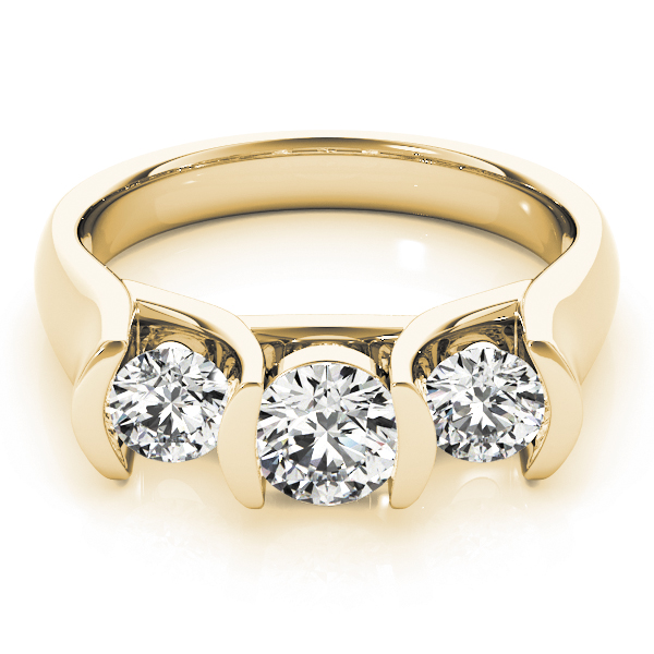 The Dorothea Three-Stone Engagement Ring, set view