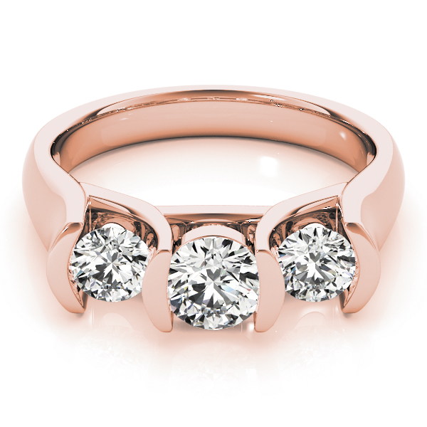 The Dorothea Three-Stone Engagement Ring, set view