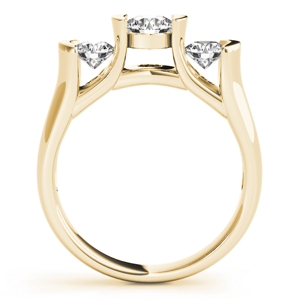 The Dorothea Three-Stone Engagement Ring, side view