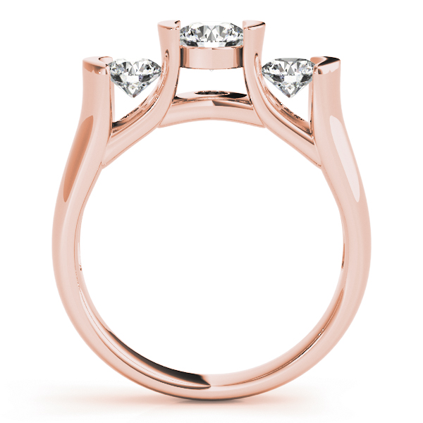 The Dorothea Three-Stone Engagement Ring, side view