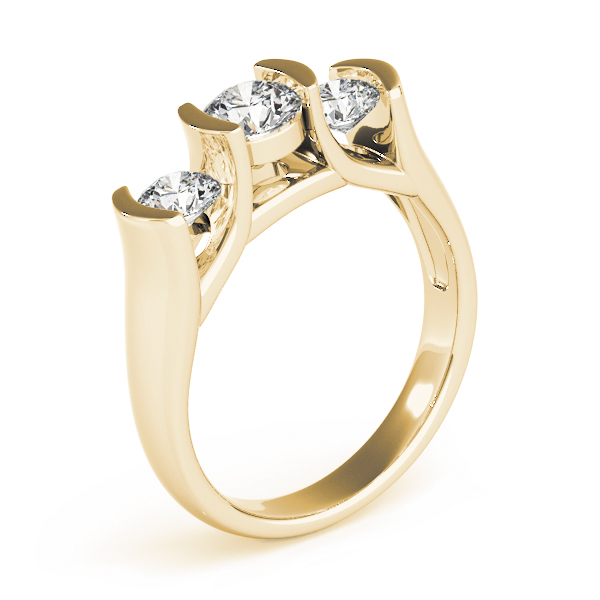 The Dorothea Three-Stone Engagement Ring, upright view