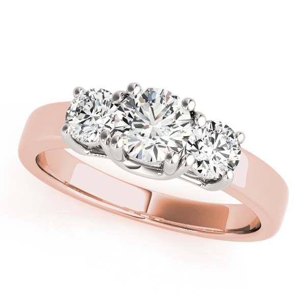 3-Stone Double Prong Engagement Ring