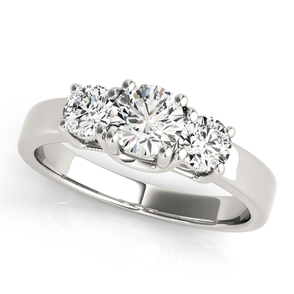 3-Stone Double Prong Engagement Ring
