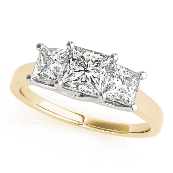 3-Stone Trellis Princess Cut Engagement Ring