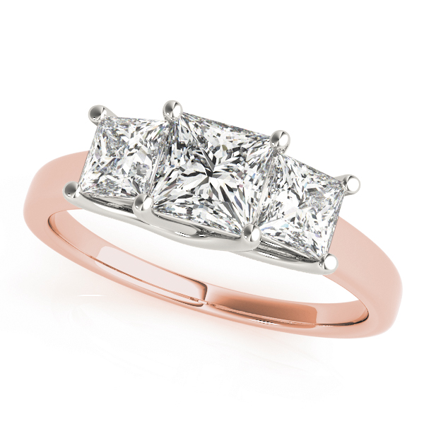 The Yvette Three-Stone Engagement Ring, front view