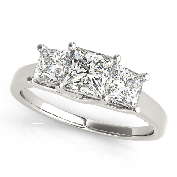 3-Stone Trellis Princess Cut Engagement Ring