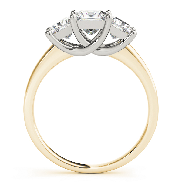 The Yvette Three-Stone Engagement Ring, side view