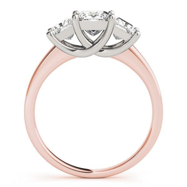 The Yvette Three-Stone Engagement Ring, side view