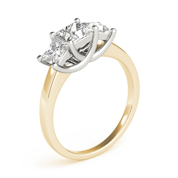 The Yvette Three-Stone Engagement Ring, upright view