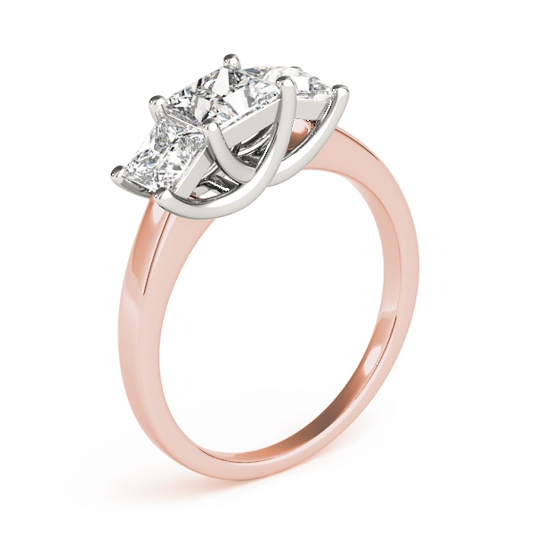 The Yvette Three-Stone Engagement Ring, upright view