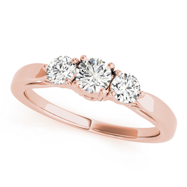 The Virginia Three-Stone Engagement Ring, front view