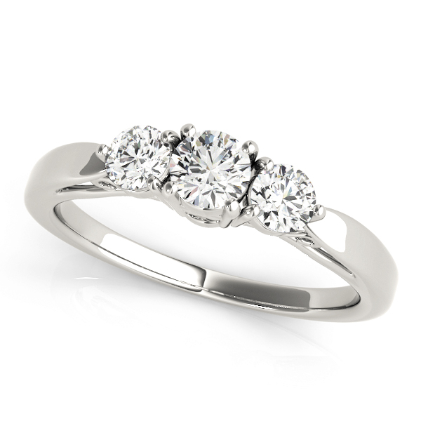 3-Stone Prong Set Engagement Rings