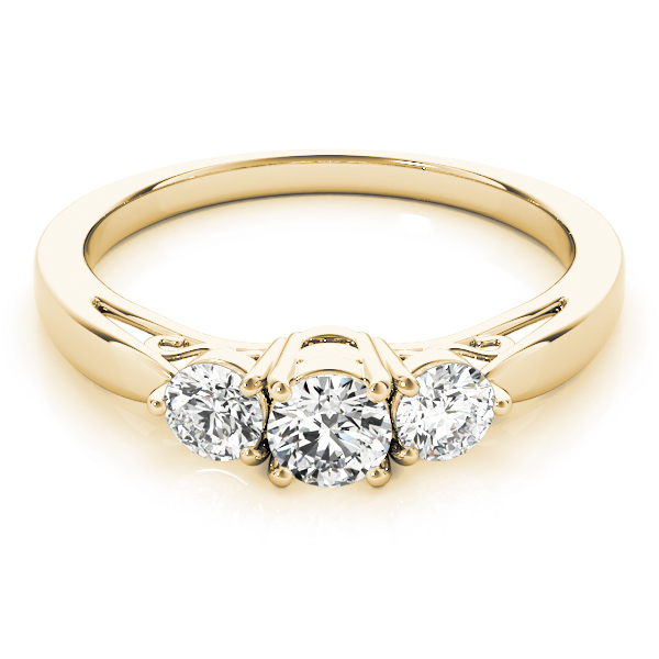 The Virginia Three-Stone Engagement Ring, set view
