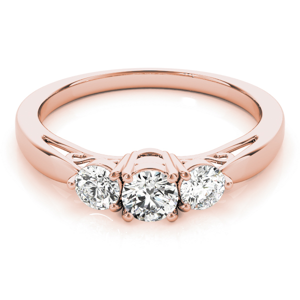 The Virginia Three-Stone Engagement Ring, set view