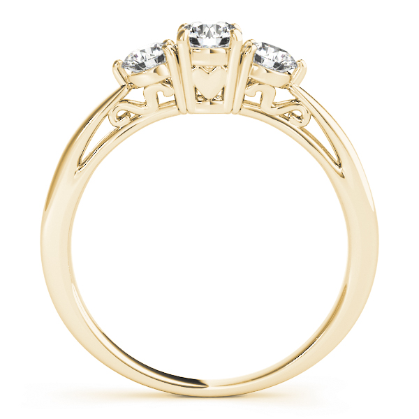 The Virginia Three-Stone Engagement Ring, side view