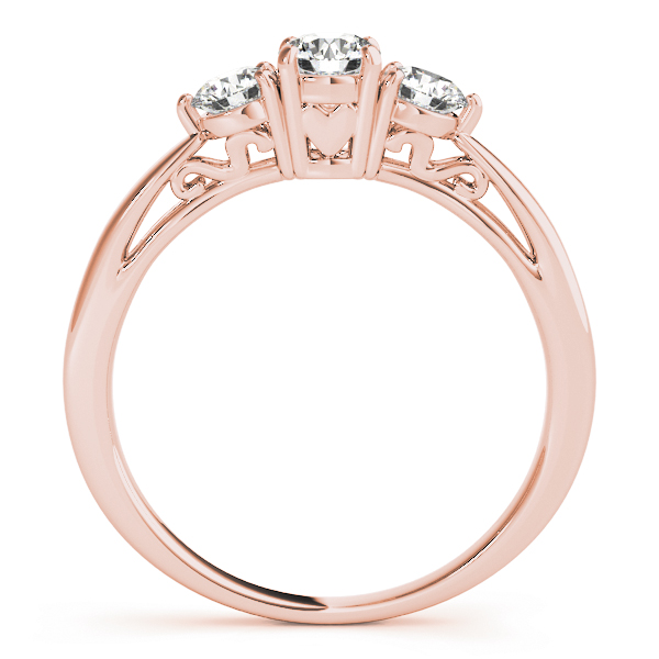 The Virginia Three-Stone Engagement Ring, side view