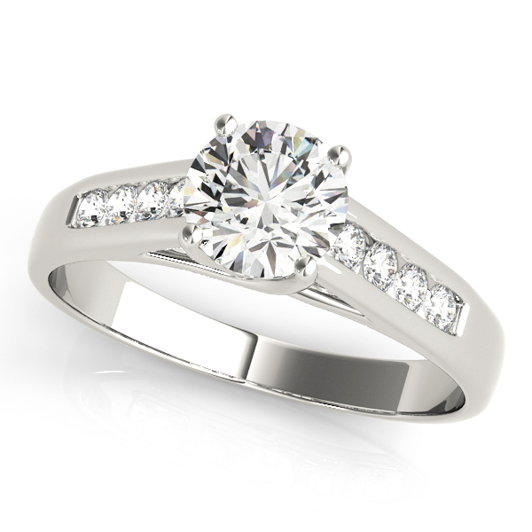 Single Row Channel Set Trellis Engagement Ring