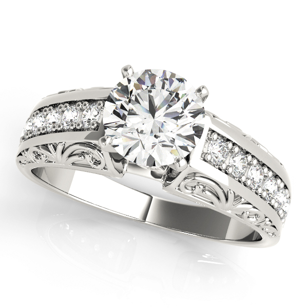 Antique Prong Set Filigree Engagement Ring