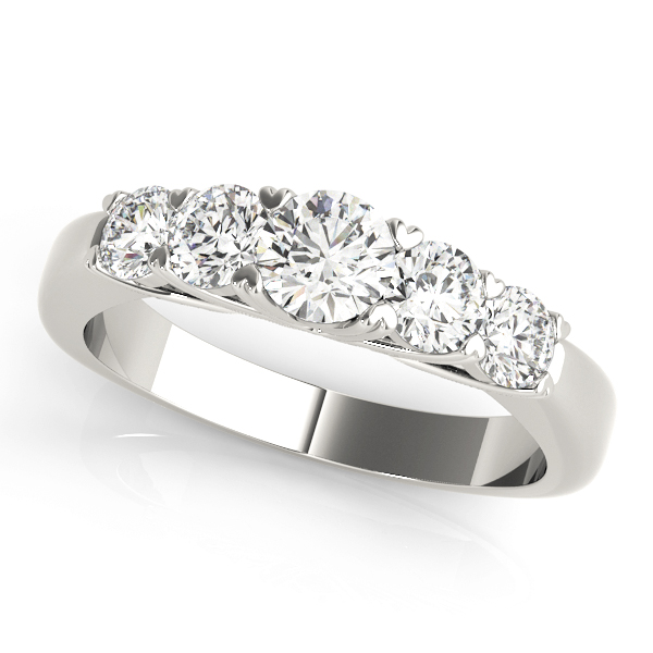 5-Stone Prong Set Wedding Bands