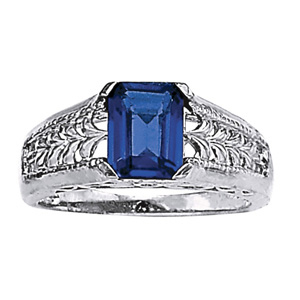 Emerald-Cut Filigree Color Rings