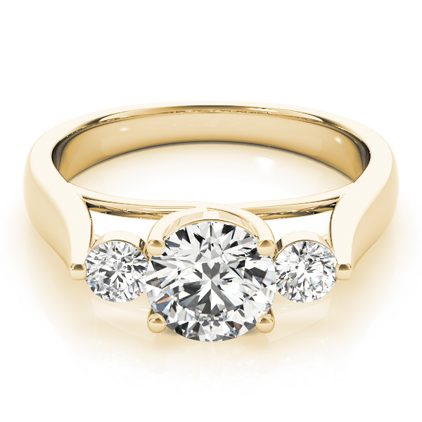 The Genevieve Three-Stone Engagement Ring, set view