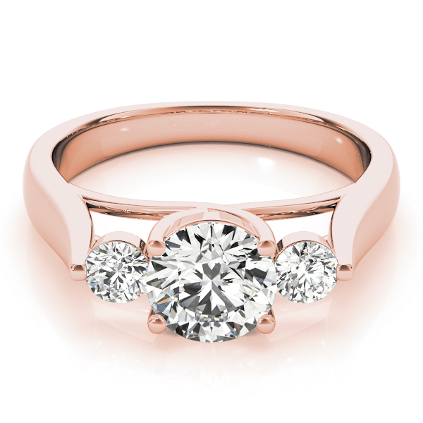 The Genevieve Three-Stone Engagement Ring, set view