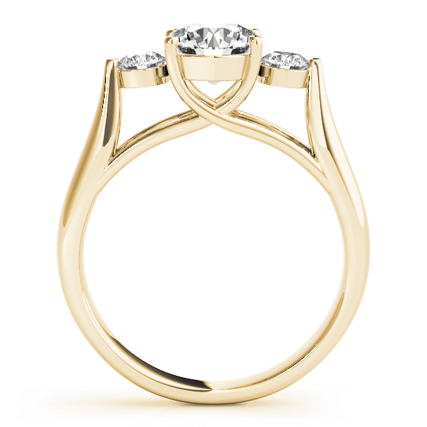 The Genevieve Three-Stone Engagement Ring, side view
