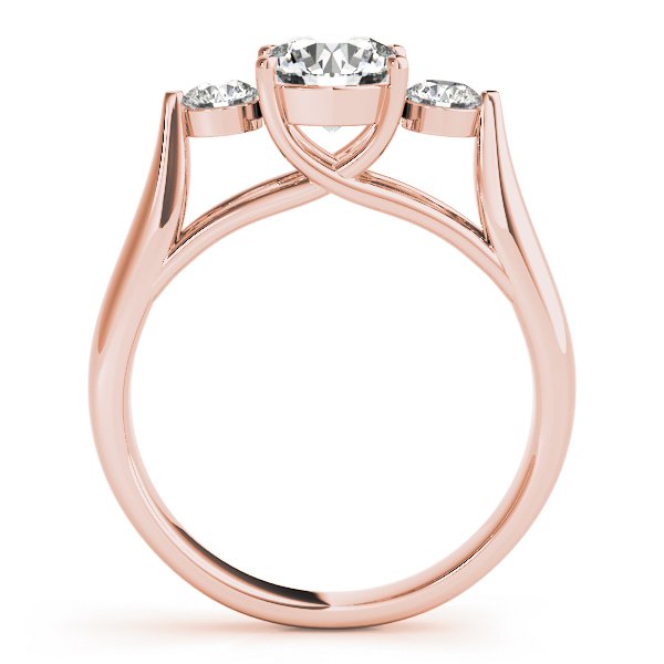 The Genevieve Three-Stone Engagement Ring, side view