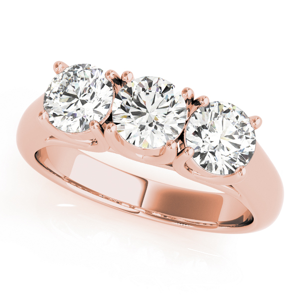 The Lucia Three-Stone Engagement Ring, front view