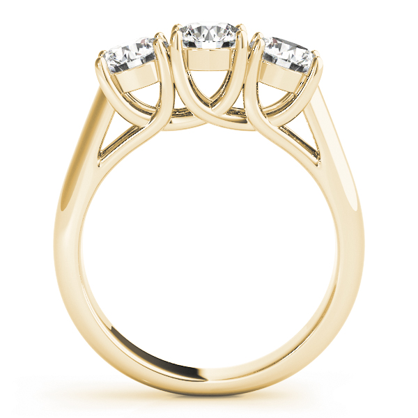 The Lucia Three-Stone Engagement Ring, side view
