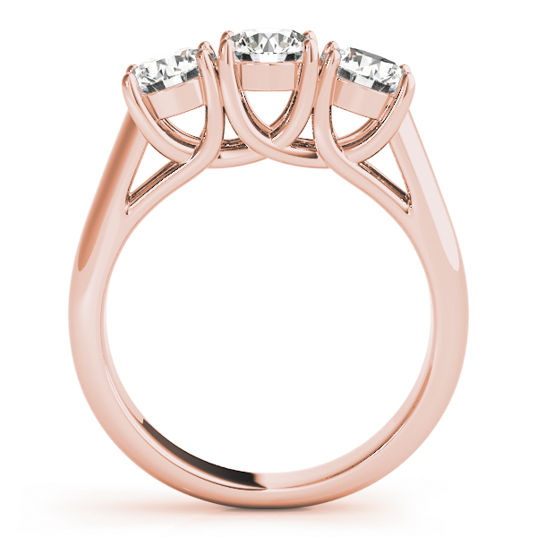 The Lucia Three-Stone Engagement Ring, side view