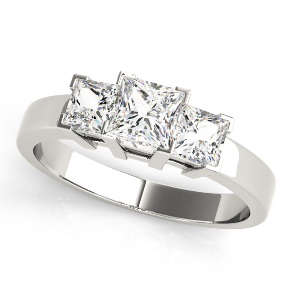 3-Stone Princess Cut Engagement Ring