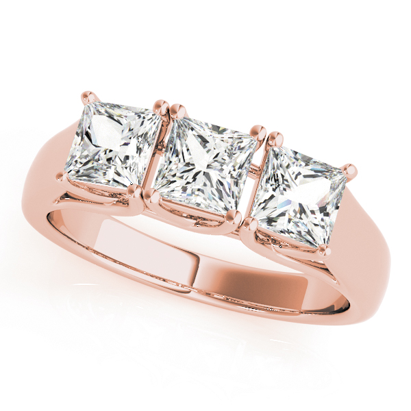 The Veronica Three-Stone Engagement Ring, front view