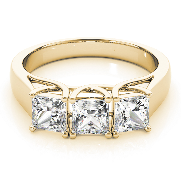 The Veronica Three-Stone Engagement Ring, set view