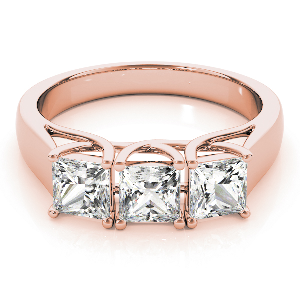 The Veronica Three-Stone Engagement Ring, set view