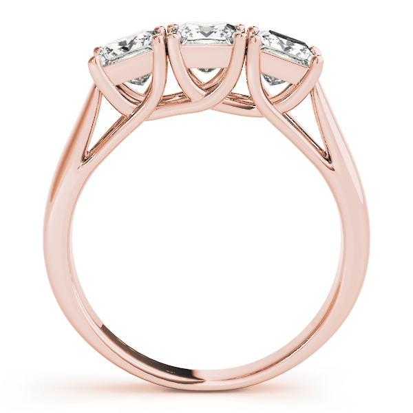 The Veronica Three-Stone Engagement Ring, side view
