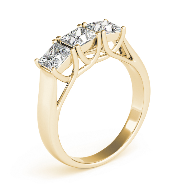The Veronica Three-Stone Engagement Ring, upright view