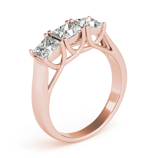 The Veronica Three-Stone Engagement Ring, upright view