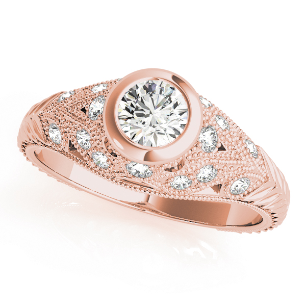 Antique Milgrain Bezel Set Engagement Rings