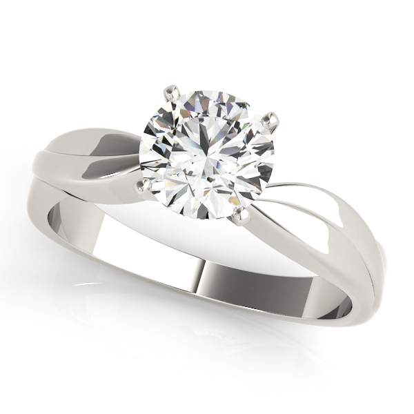 Solitaire Swirl Engagement Ring